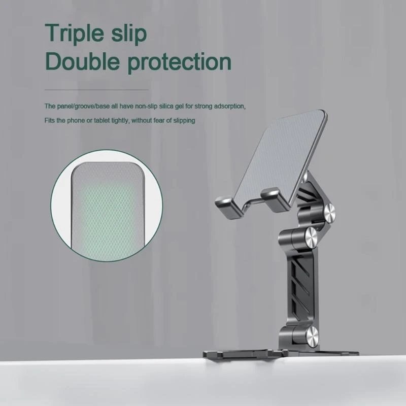 U55C Foldable Phone Holder Stand Non Slip Portable Cell Phone Pad Stand for Desk