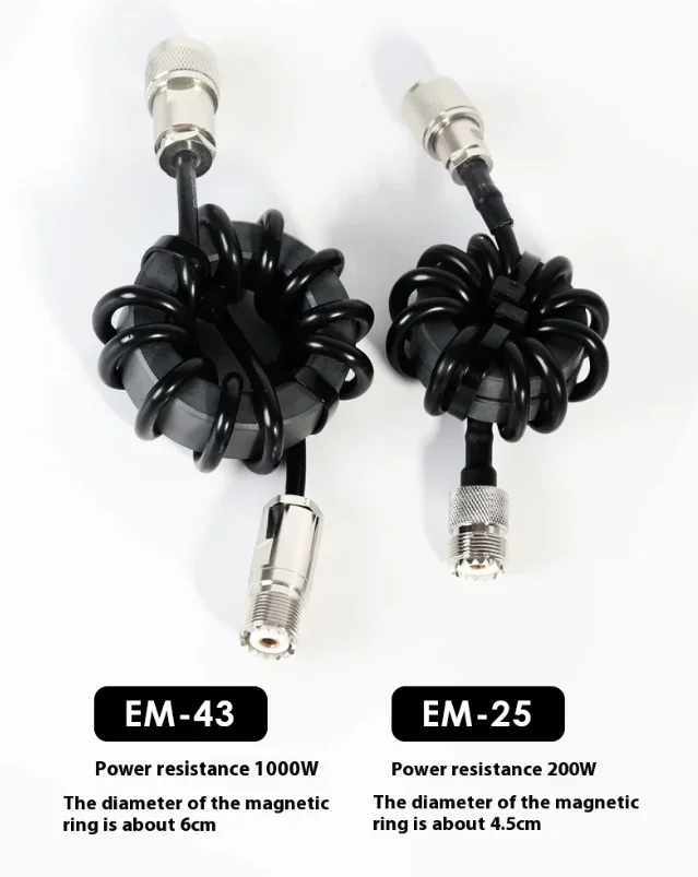 EM-25/EM-43 1.8-30MHz Koil Choke Gelombang Pendek Cincin Magnetik Untuk Alat Pengukuran Uji Radio Gelombang Pendek HF Aksesoris