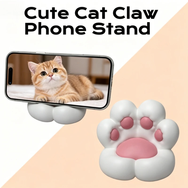 Adorable Paw Shaped Desk Holder, Multifunctional Storage Support Rack for Digital Gadgets