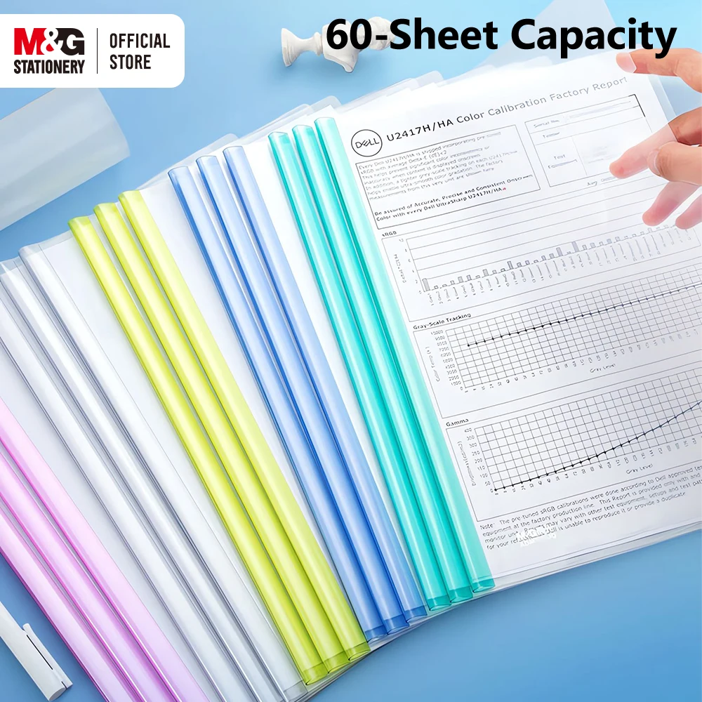 

M&G 10 шт. обложки для отчетов с выдвижной планкой, прозрачные обложки для отчетов 8 мм, папка для паперовых файлов формата А4, папка для документов для школы