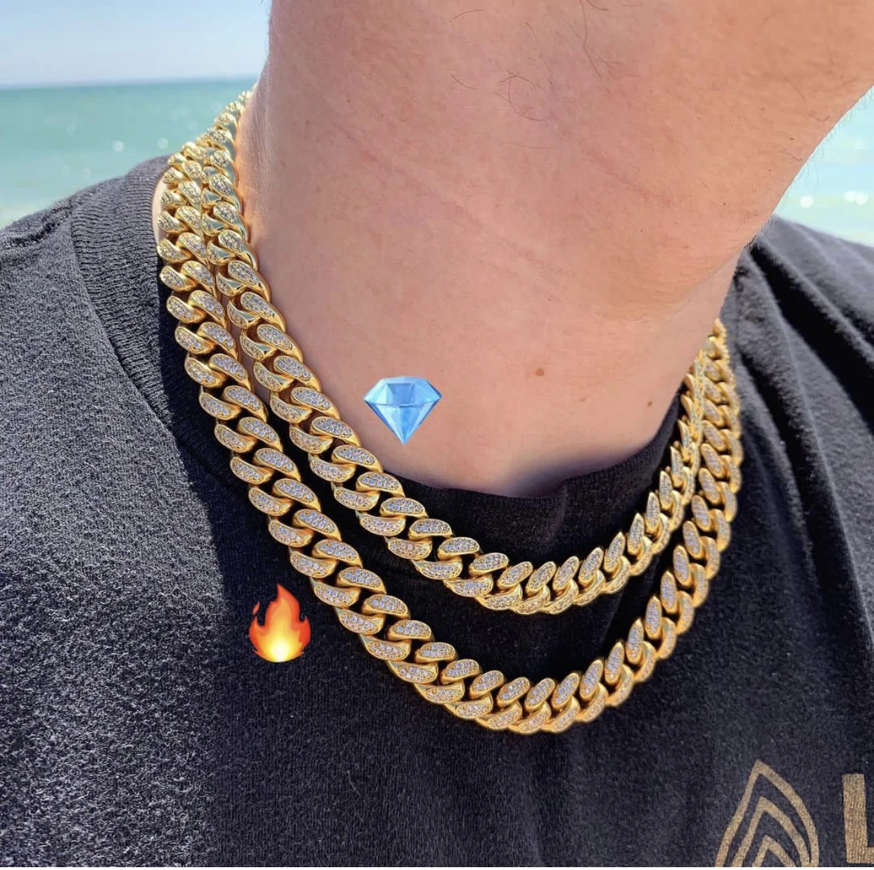 

HipHop Men Women 13MM Vvs Moissanite Cuban Link Chain Necklace Bling Iced Out 2 Row 5A Zircon Paved Miami Cuban Necklace Jewelry