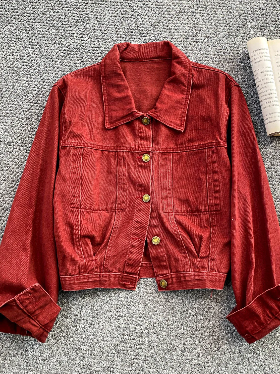 Retro Waed Denim Lange Sve Jaet frauen Lose Abnehmen Oberbekleidung Kragen Straße Sle Herbst Winter Faion Damen Mantel