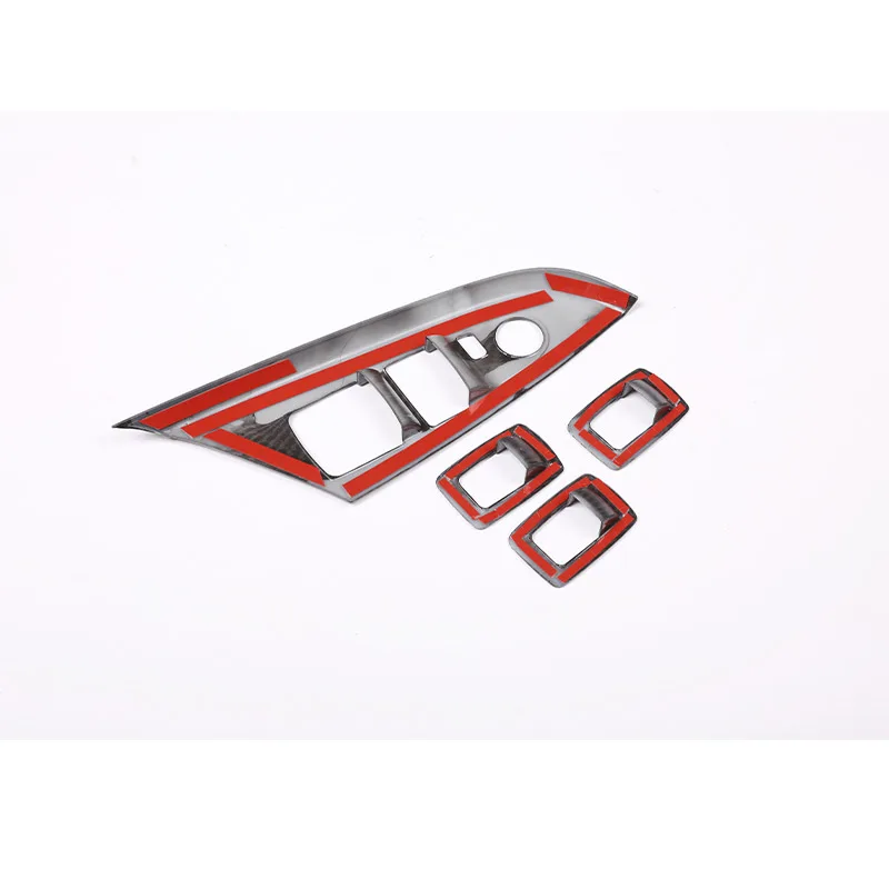 For BMW X3 X4 F25 F26 2011-2017 ABS Carbon fiber Car Window Glass Lift Button Decorative Frame Sticker Car Interior Accessories