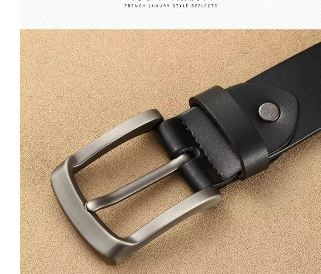 3.8CM High Quality Genuine Leather Belt For Men Luxury Designer Pin Buckle Belts Cowskin Vintage Strap Male Jeans for Man