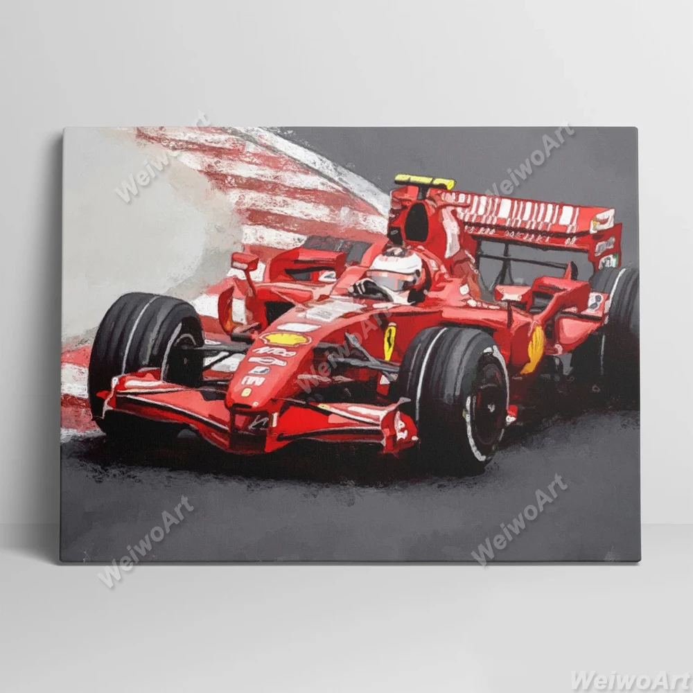 Kimi Raikkonen F1 Posters Racing Car Canvas Painting Finland Formula 1 Driver Wall Art Prints Picture For Room Decor