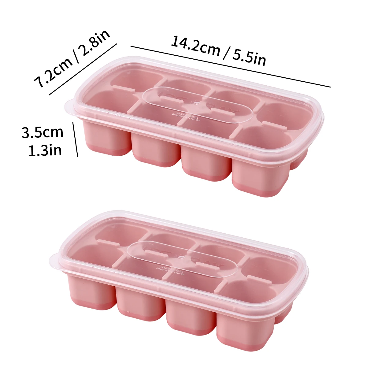 Mini siliconen ijsblokjesbakje met deksel Herbruikbare 8-roosters ijsvorm Keukenbar Gereedschap Vierkante ijsblokjesvorm voor whisky Koud drankje