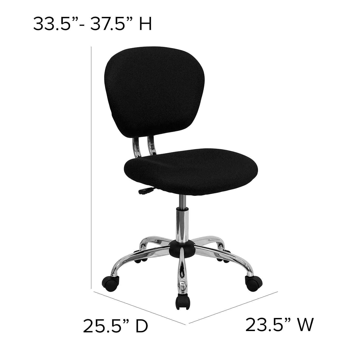 Mid-Back Mesh Executive Office Chair Ergonomic Swivel Adjustable Height, Customized