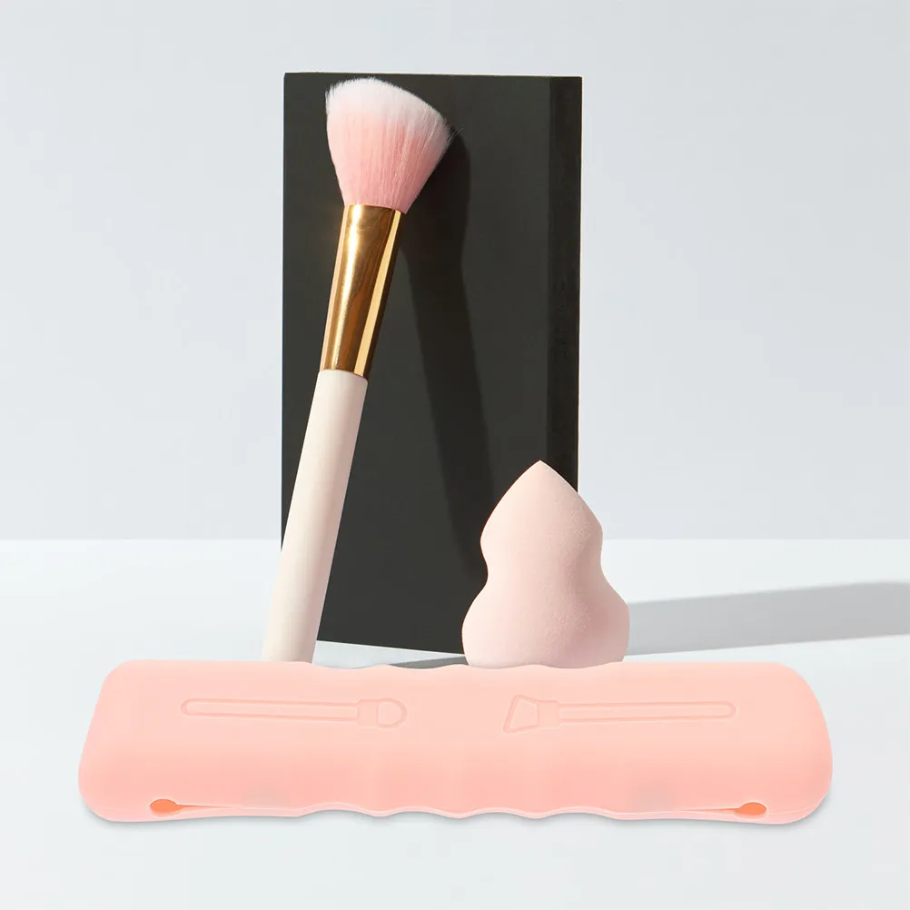 

2Pcs Silicone Makeup Brush Holder Compact Lightweight Beauty Tool Organizer Travel Makeup Brush Bag for Brushes Cosmetics