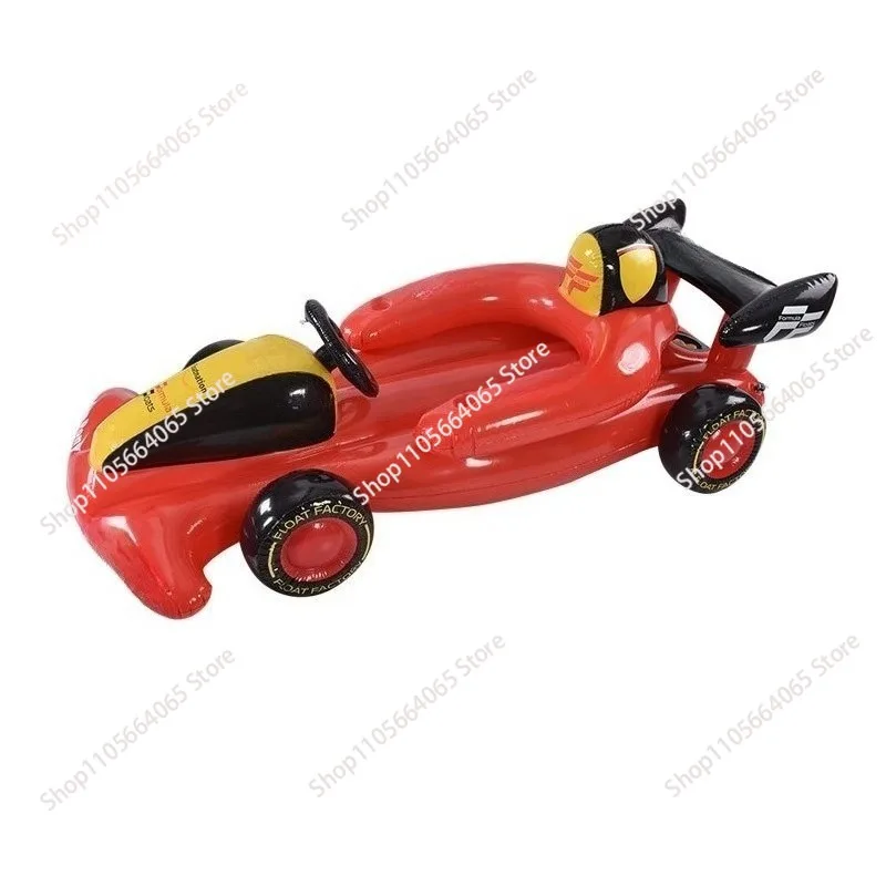 Inflatable racing car floating row cartoon water yacht model PVCF1 seat adult leisure toy racing car new view 3