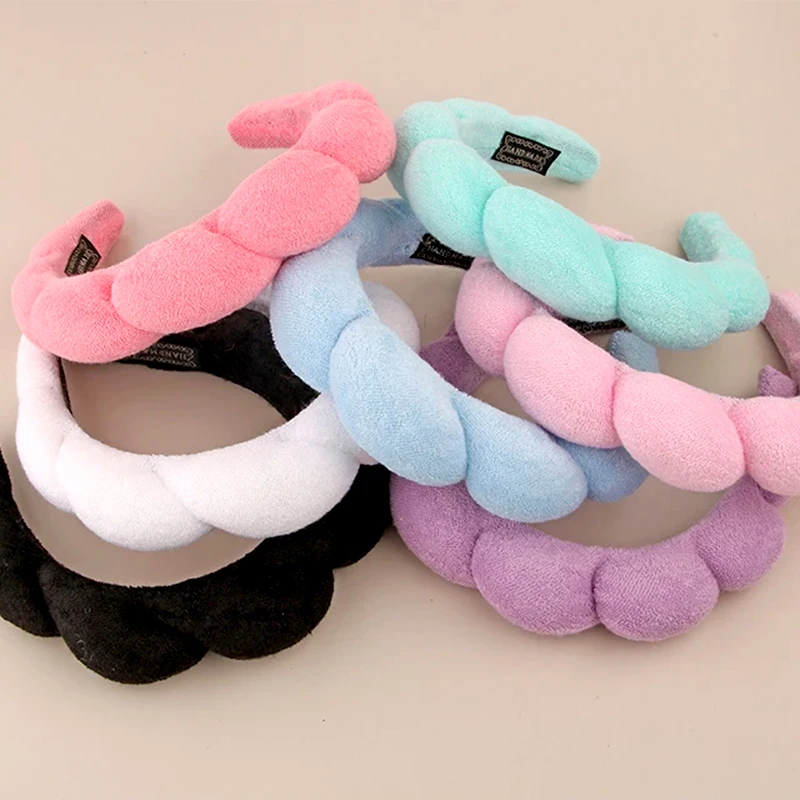 Cute Fashion Multifunctional Women\'s Face Washing Cuffs Waterproof Water Absorbent Wrist Cotton Velvet Hairband Hair Accessories