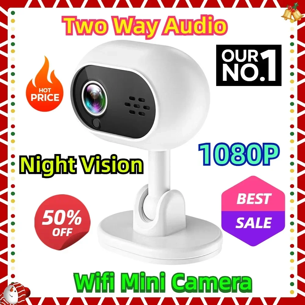 Wireless Home Two Way Audio Surveillance Camera Night Vision Recorder Real Time Alarm Baby Monitor HD 1080P Wifi Mini Camera