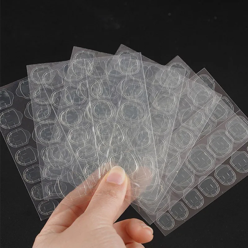 

Новые 600 шт. двусторонних клейких наклеек для ногтей, наклейки для нейл-арта, самоклеящиеся желейные накладные ногти GDJ01