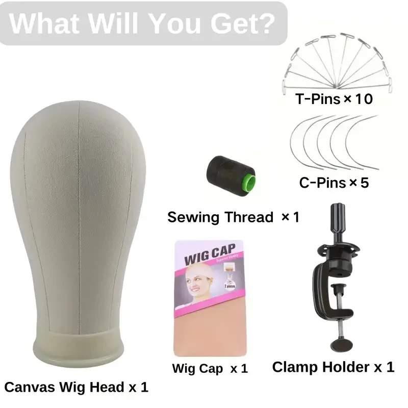 

55.88cm Premium Wig Head Mannequin with Mounting Holes - Realistic Contour,ncludes Wig Caps & Styling Accessories