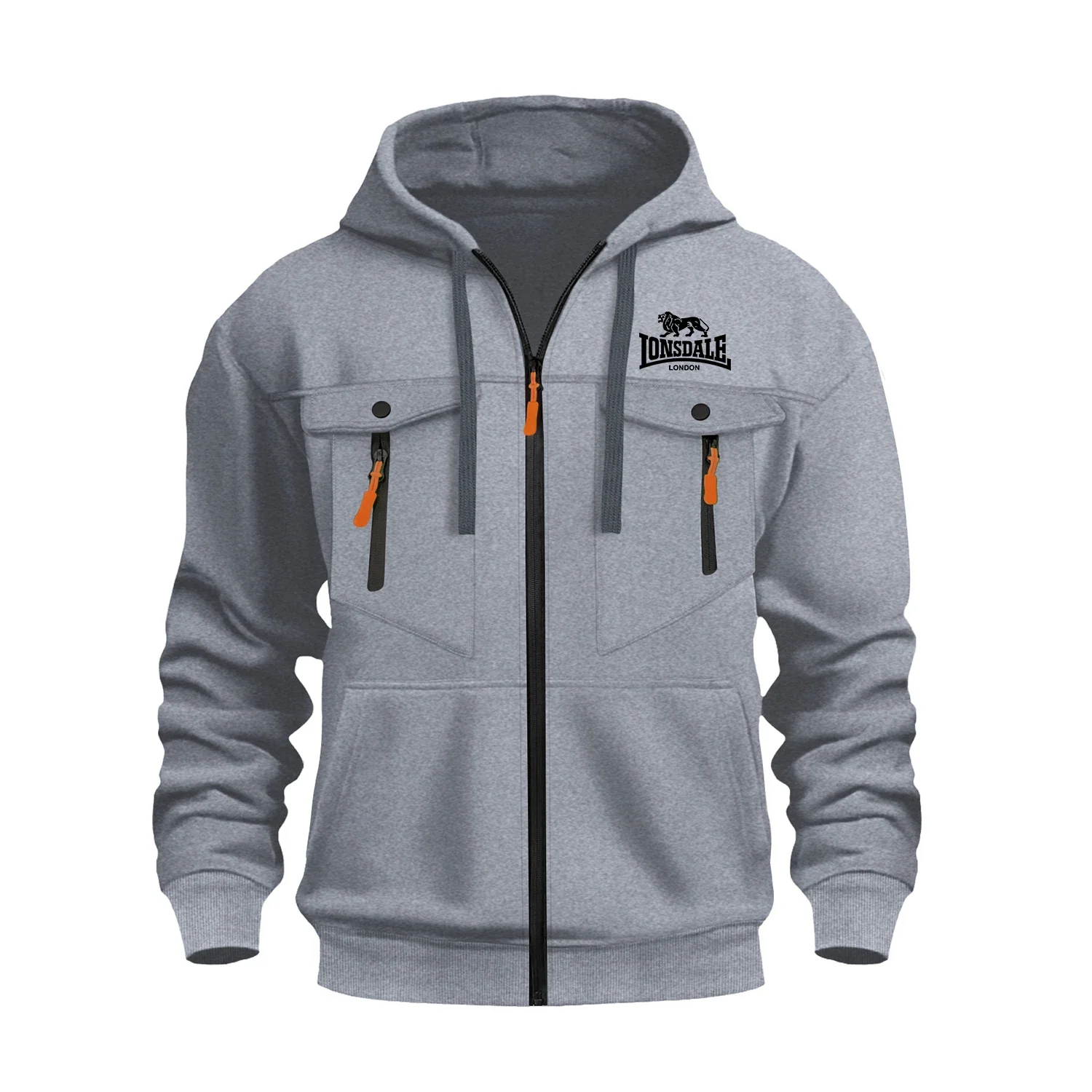 

2025 New autumn and winter casual zippered men's sweatshirt, fashionable outdoor fitness loose long-sleeved men's hooded jacket