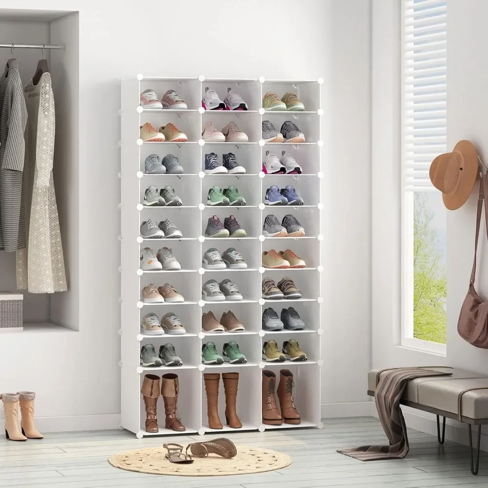 72 Paar Schuhregal-Organizer: Schlanker, stapelbarer Schuhschrank für Eingangsbereich und Hallen