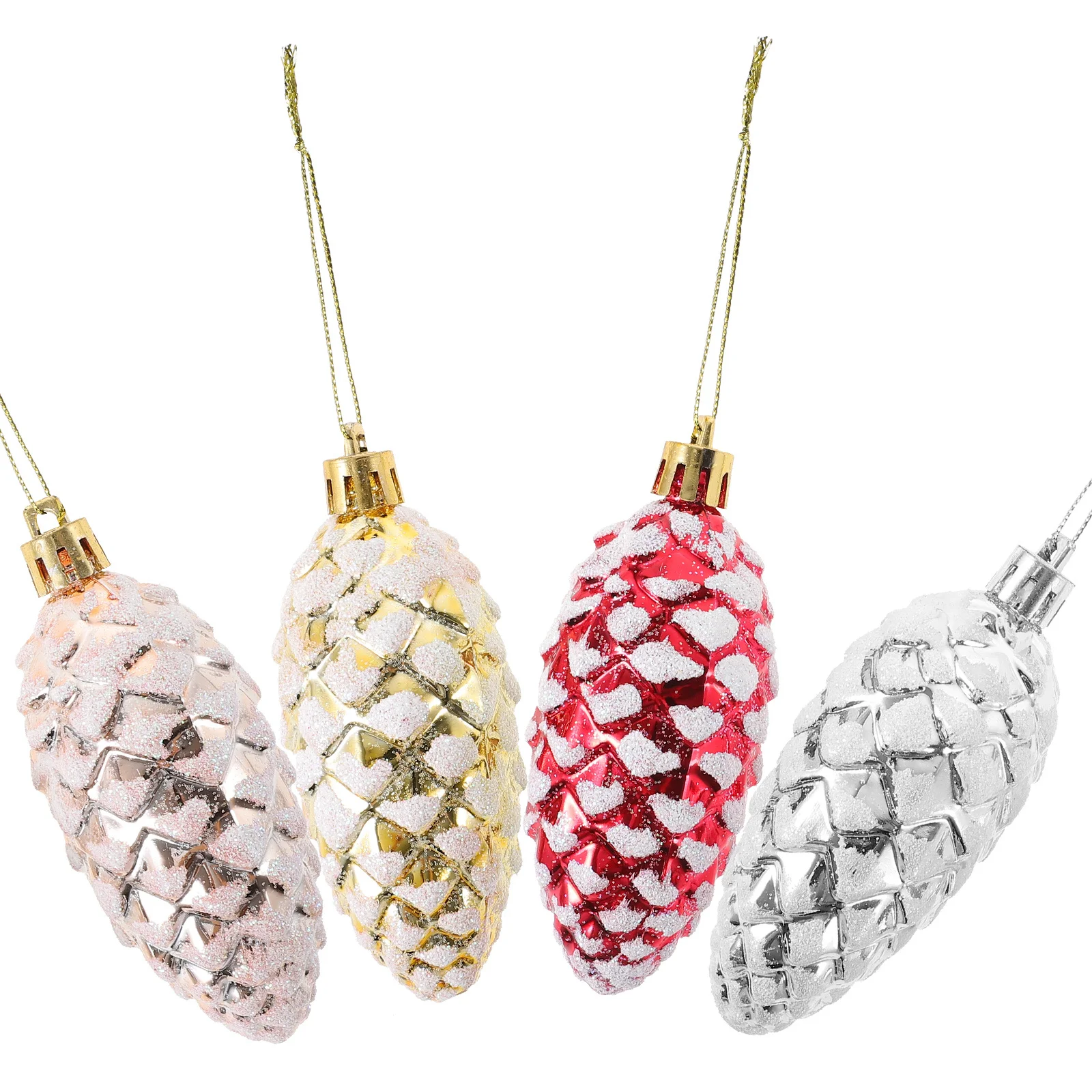 

4 Boxes Pine Cones Christmas Tree Charms Hanging Ornaments Xmas Party Indoor Outdoor Holiday Decoration Supplies