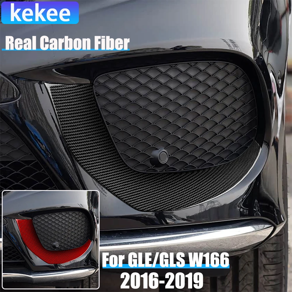 

Автомобильные аксессуары из настоящего углеродного волокна, накладка на передний бампер, мягкая наклейка для Mercedes-Benz W166 GLE/GLS 2016 2017 2018 2019