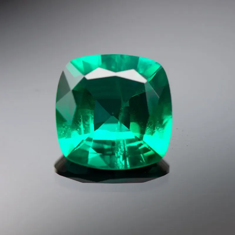 Lab Grown Emerald Square Cushion Shape Emerald Green Color Gemstone for Diy Jewelry Rings Pendants Making Material