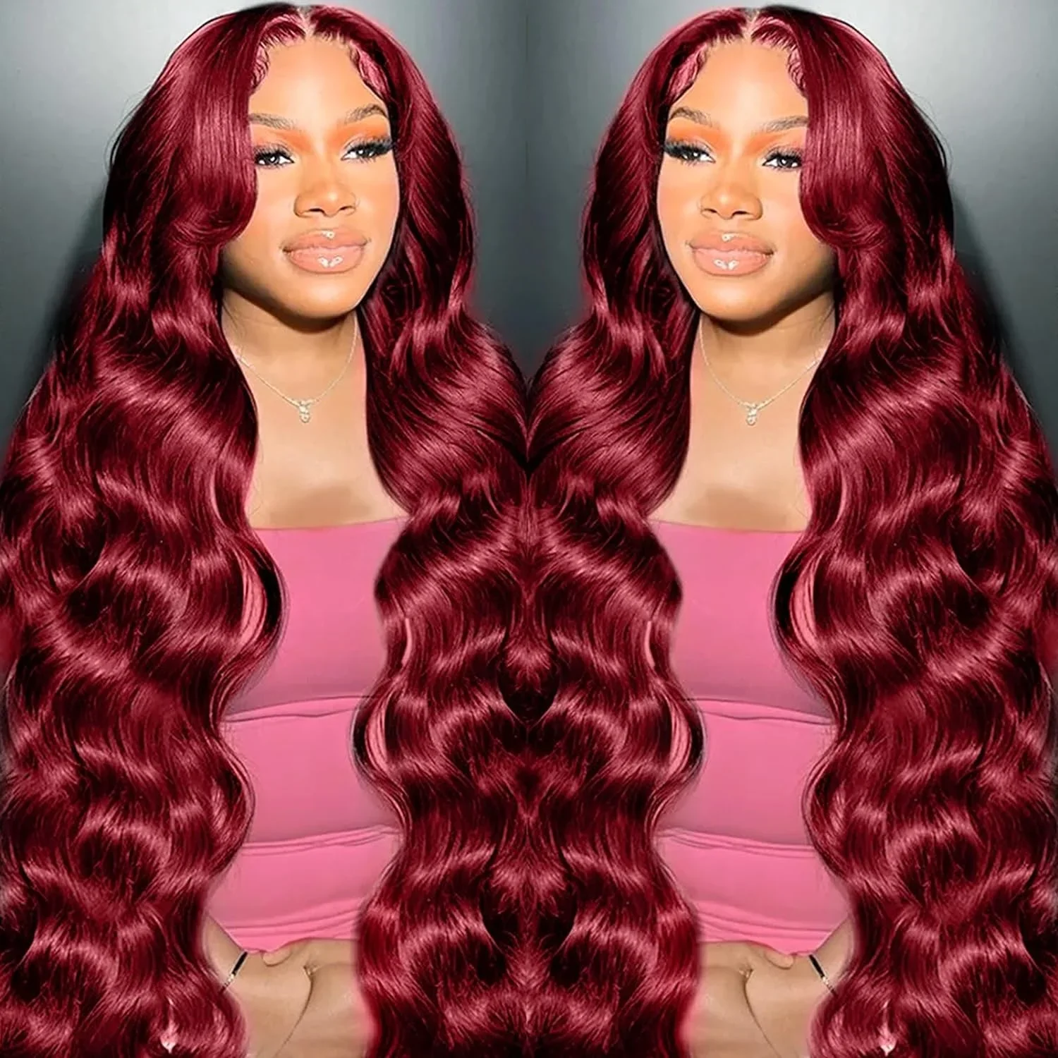 99J Color 200 Density Burgundy Body Wave 13x4 HD Lace Front Human Remy Hair 34 36 Inch 13x6 Lace Frontal Wig Brazilian For Women