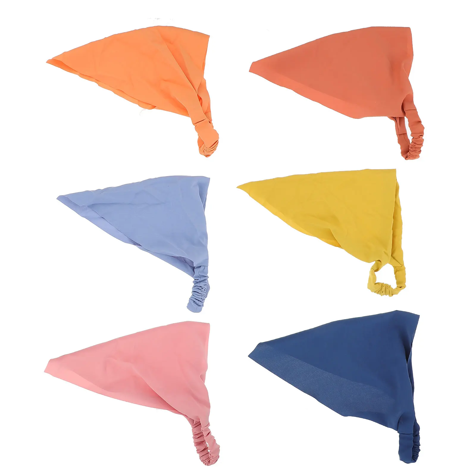 

6pcs Hair Headband Elastic Bandana Mixed Colors Comfortable Daily Head Kerchief Wear Travel Photoshoot Accessories