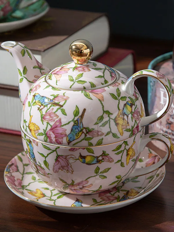 

Bone China Mother-and-Child Teapot Cerc Single Person Tea Pot Creative Home Use Tea Pot Golden ternoon Tea Advertis...