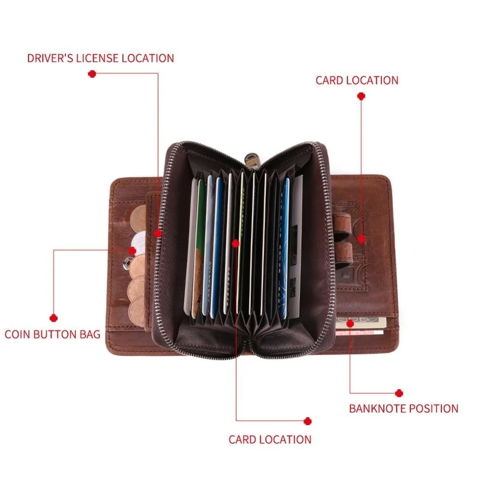 Genuine Leather RFID Vintage Wallet Men With Coin Pocket Short Wallets for Card Holders Man Purse Male Money Bag Quality