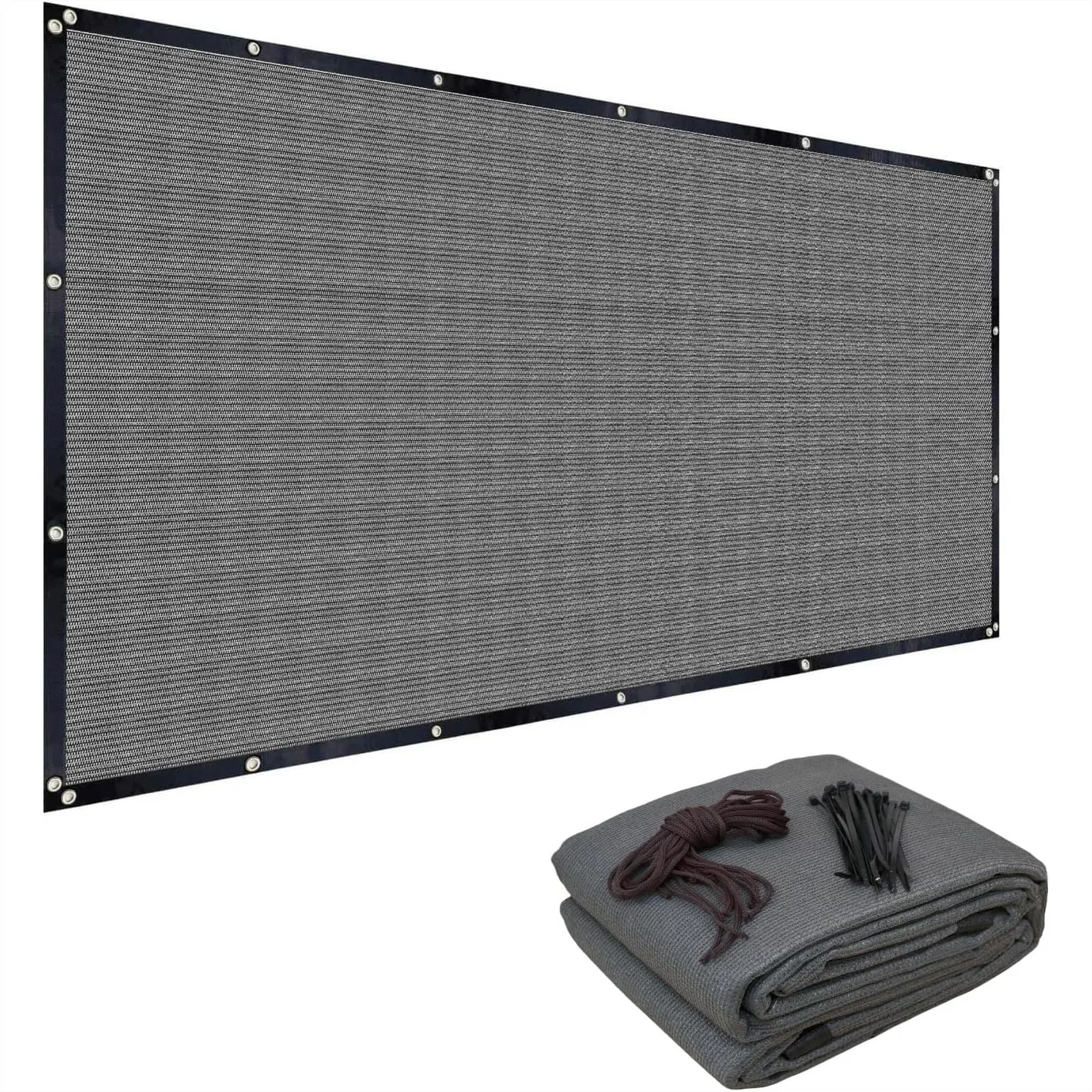 

90% Sun Shade Cloth 6'x10' with Improved Grommets, Outdoor UV Screen Fabric for Patio Pergola Garden, Grey