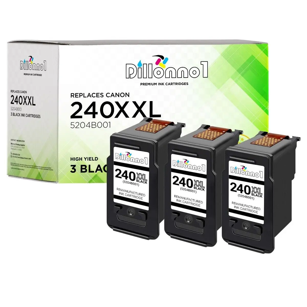 3-pk PG-240XXL PG-240XL Extra High Yield Black for Canon PIXMA MG2120 MG2220