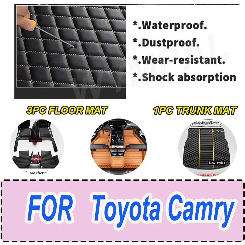 

Роскошные автомобильные коврики для Toyota Camry 2012-2017 2013, 2014, 2015, 2016, автомобильные подушечки для ног на заказ
