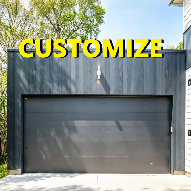 Any size custom dc silent motor full aluminum garage door electric remote open wind rain proof heat insulate high end villa home