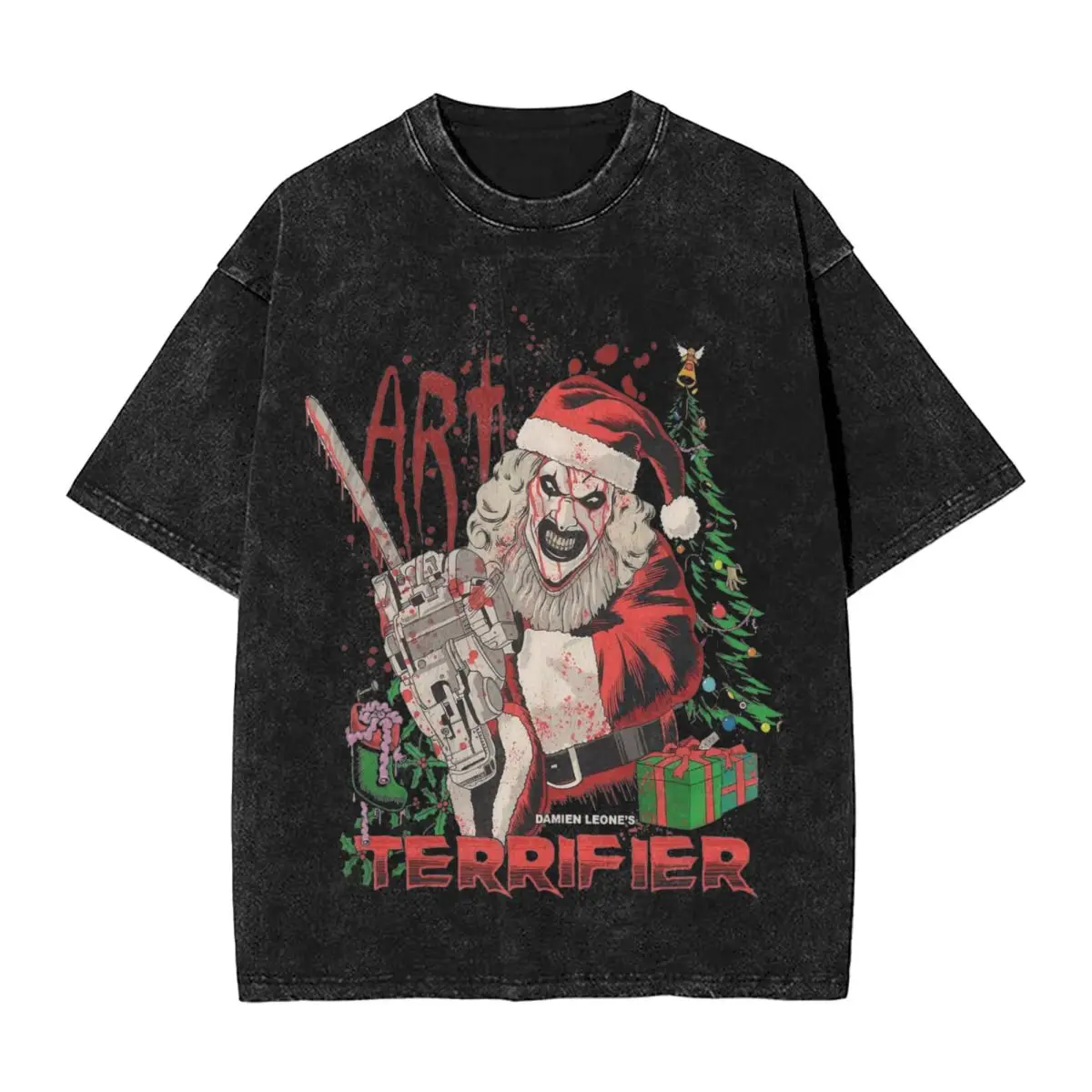 

Постиранные футболки Art Clown Santa Terrifier 3, повседневная футболка в стиле хип-хоп в стиле Харадзюку, уличная одежда, хлопковые футболки с принтом для мужчин и женщин