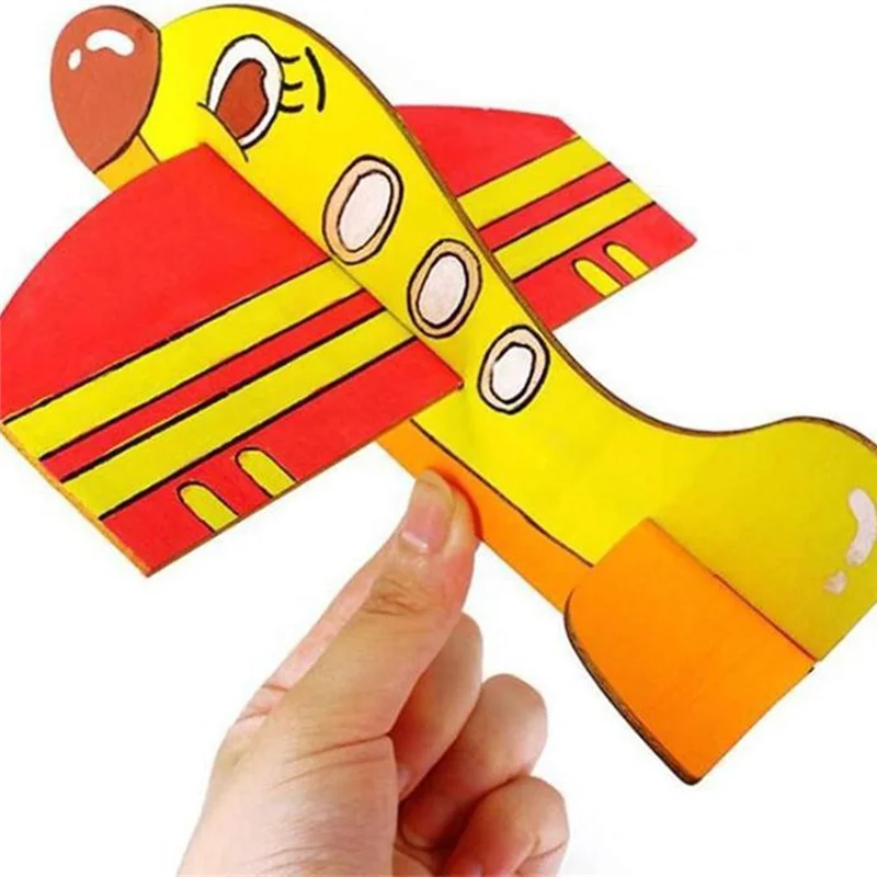 MLGB-4PCS Blank Wood Aircraft Assemble Plane Toy Balsa Airplanes Assemble Airplane Toys Airplane Model Kids Airplane Toys