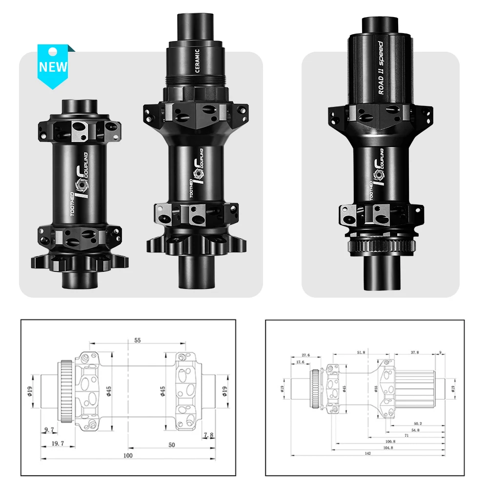 Ryet Ceramic sealed bearing Disc Brake Road Hub Straightpull 24 Hole HG XDR Centerlock 24H Thru Axle 12x100 centerlock 6-BOLTS