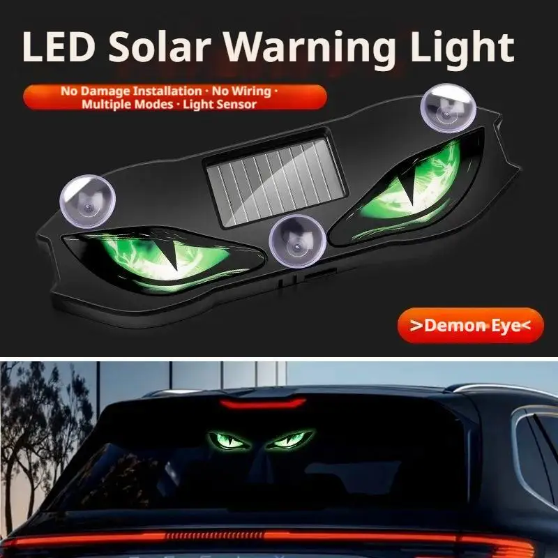 Solar Dynamic Eye LED Expression Light Warning Light Truck Suction Cup Mount Eye Light Auto Interior Accessories ﻿ ﻿