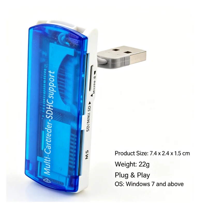 USB 2.0 Multi‑Card Reader Adapter Support SD SDHC Mini SD Micro SD MS Memory Card Reader for PC Laptop