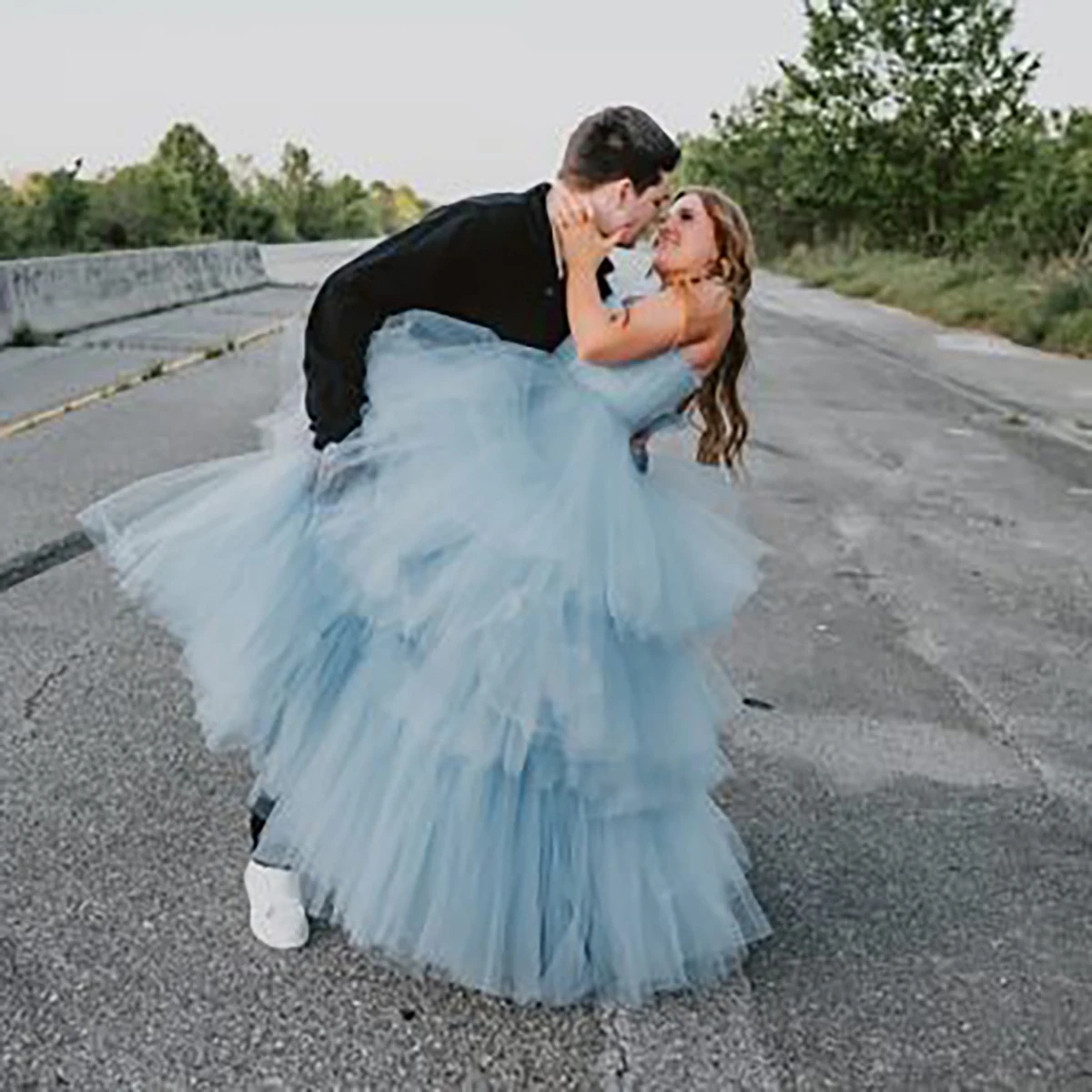 Alta fenda em camadas tule tutu princesa aniversário senoir vestido de festa personalizado sem alças sólido plissado malha comprimento total vestidos de baile