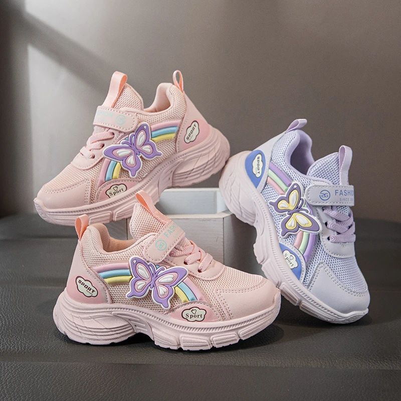 

Girls' sports shoes Breathable children's shoes for autumn Soft sole running shoes for girls