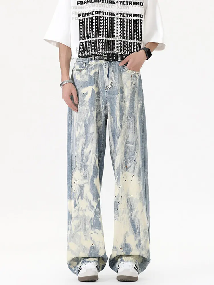 

Waed Vintage Straight Leg Jeans Men's Summer Slim Fit Casual American Retro High Street Design Jeans Youth Wear Long Pants