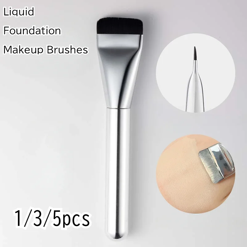 Pinceau ultra fin pour fond de teint, 1/3/5 pièces, brosse pour contour du visage, mélange de fond de teint plat, crème de maquillage, outils de beauté