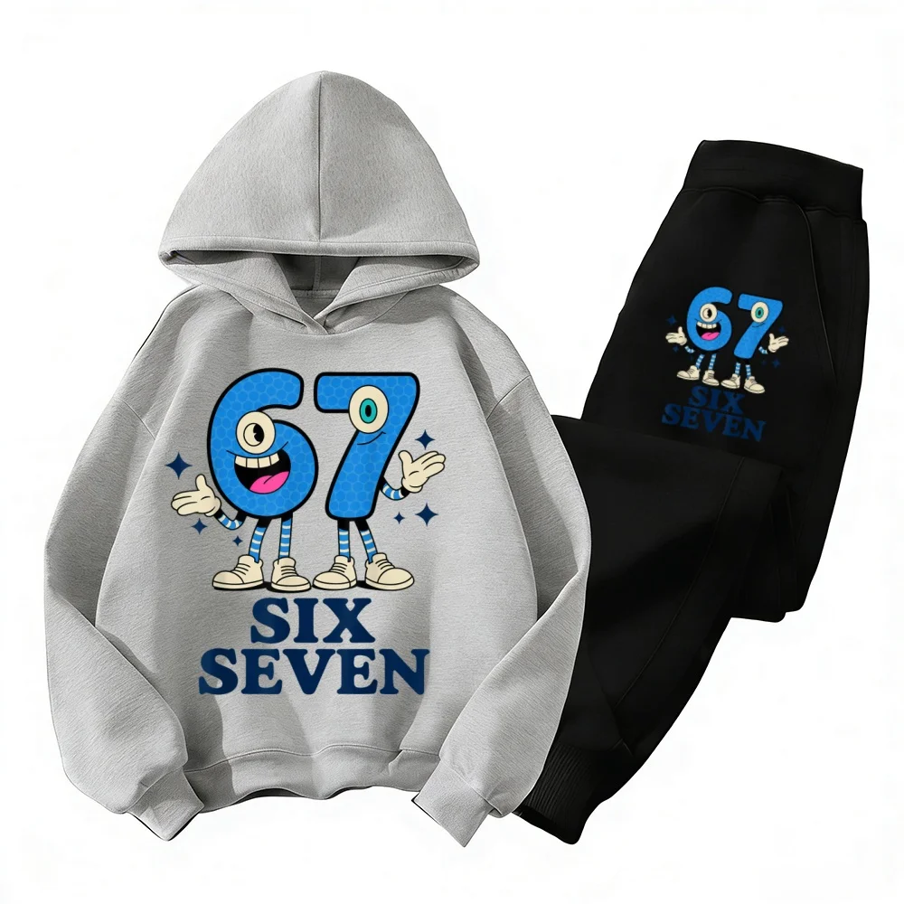 2026 New 2-14y boys and girls clothing 67 comfortable children's suit skin-friendly children's comfortable sweatshirt suit