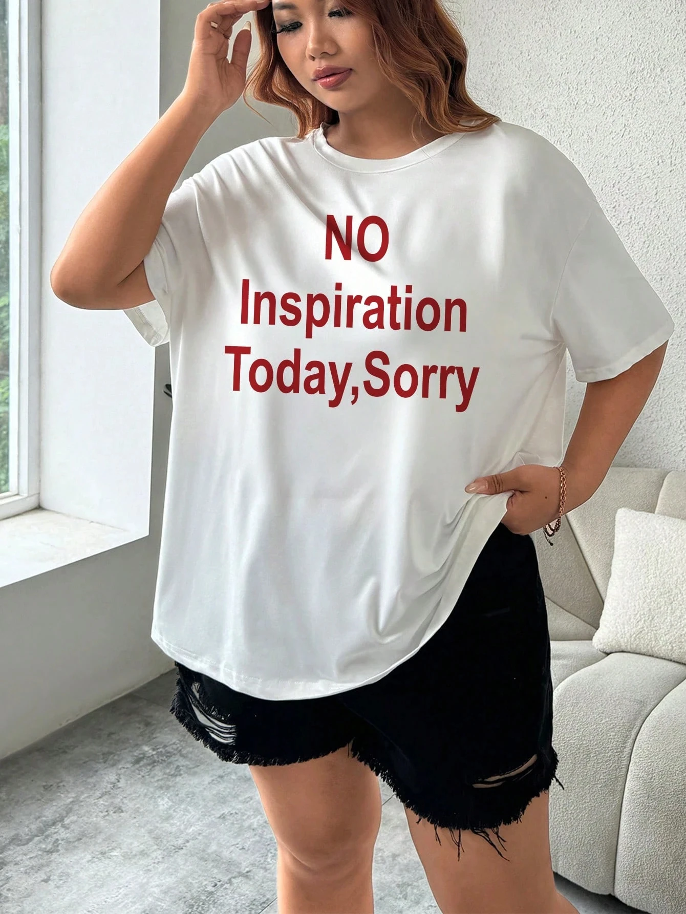 

NO Inspiration Today, Sorry Graphic Printing Summer Autumn Winter Cotton Casual Comfortable Men's and Women's T-Shirts