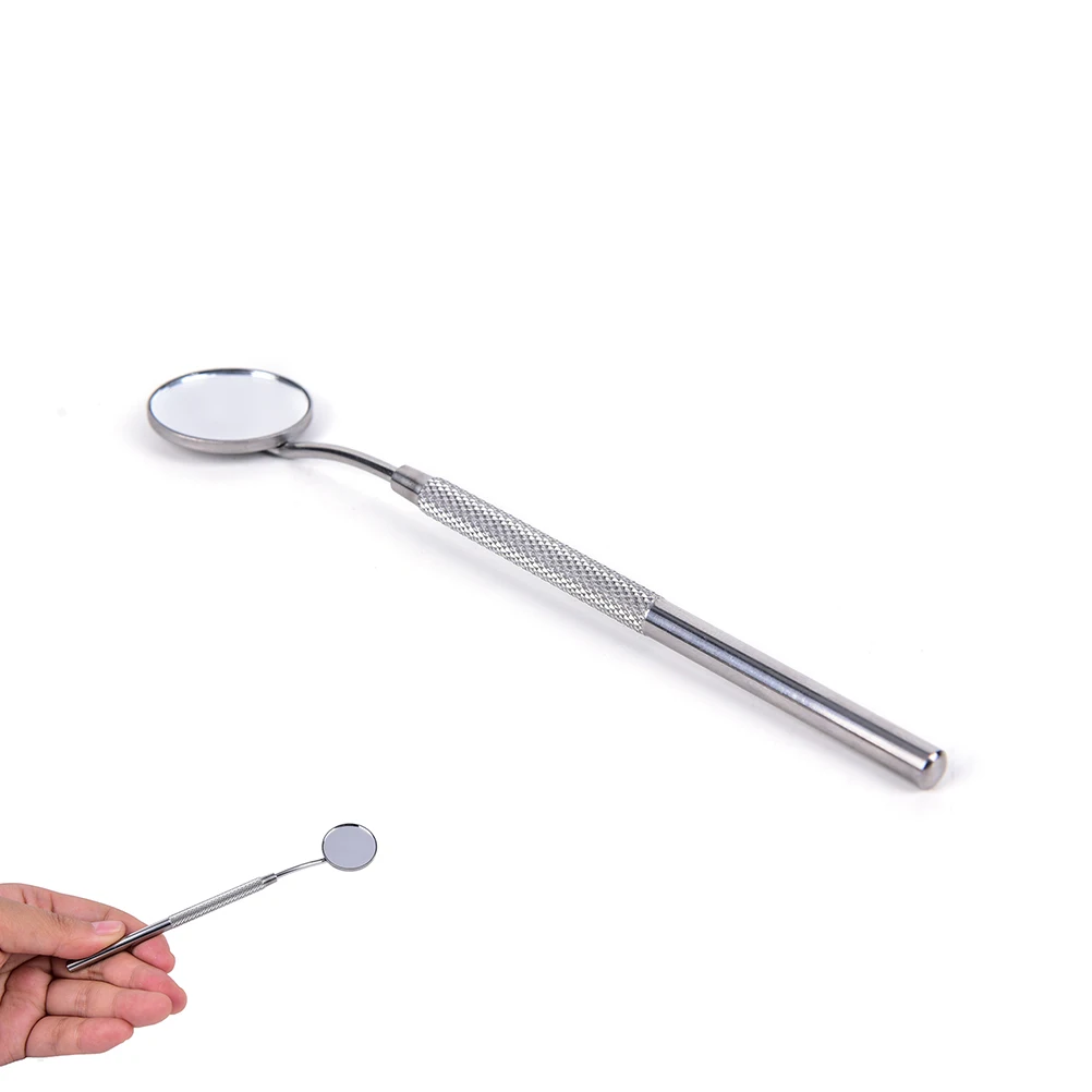 1PCS Dental Mirror Dentist Stainless Steel Handle Tool For Teeth Cleaning Inspection