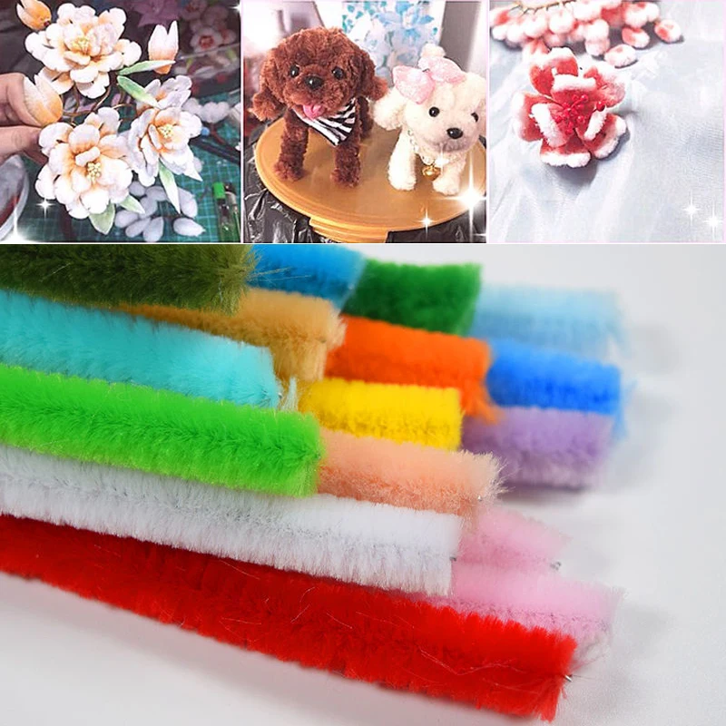 10mm Velvet Twist Stick Hair Root Strip DIY Handmade Sewing Plush Animal Crafts Flower Miniature Model Decoration Supplies