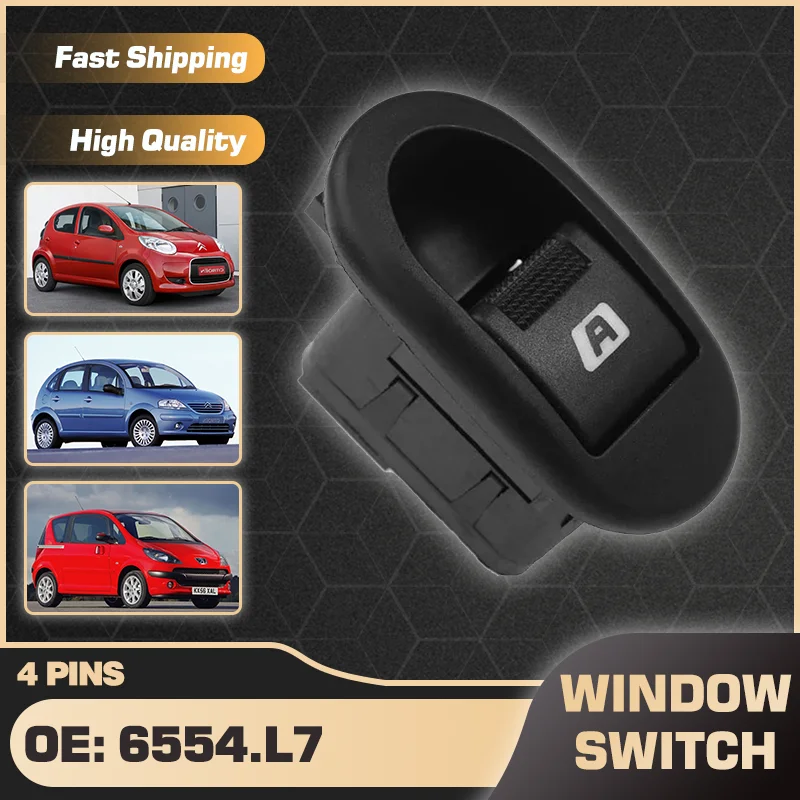 

Electric Power Window Lifter Master Control Switch Button For Peugeot 1007 2004-2009 Citroen C3 MK1 MK2 2002-2016 6554.L7 4 Pins