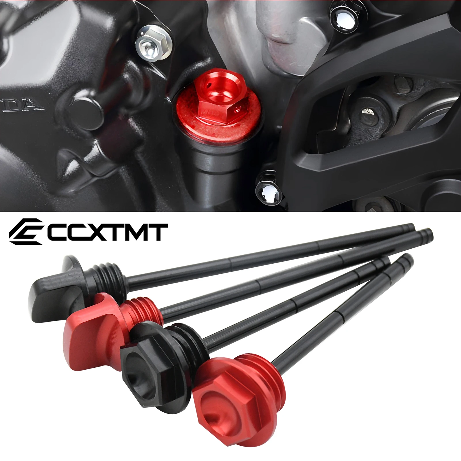 

CNC Motorcycle Red Aluminum Oil Dipstick Gauge Plugs For HONDA CRF 250R 250X 450X CRF250R CRF250X CRF450R 2004-2017 Universal