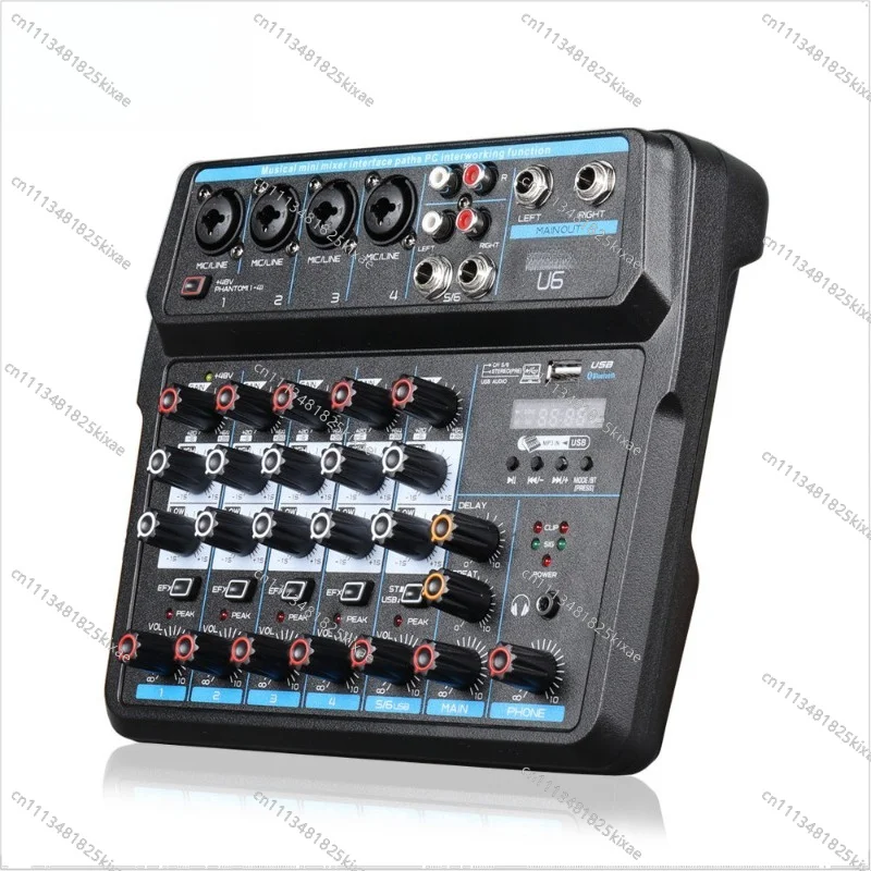 For 6-way DJ Mixer, Audio Mixer Live Recording Music Mixer