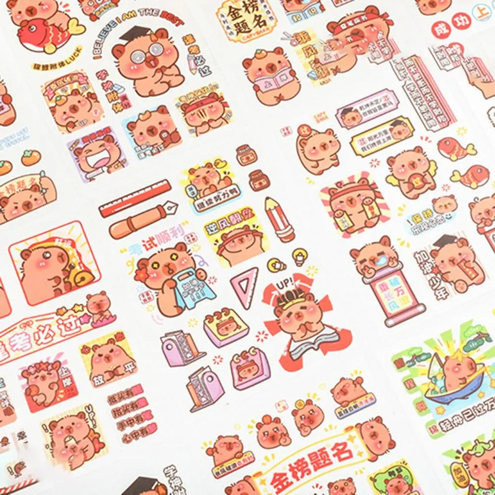 4 Pcs/Bag Kawaii Capybara Stickers High Appearance Level Inspirational Ledger Sticker 4 Into Stickers Multifunction