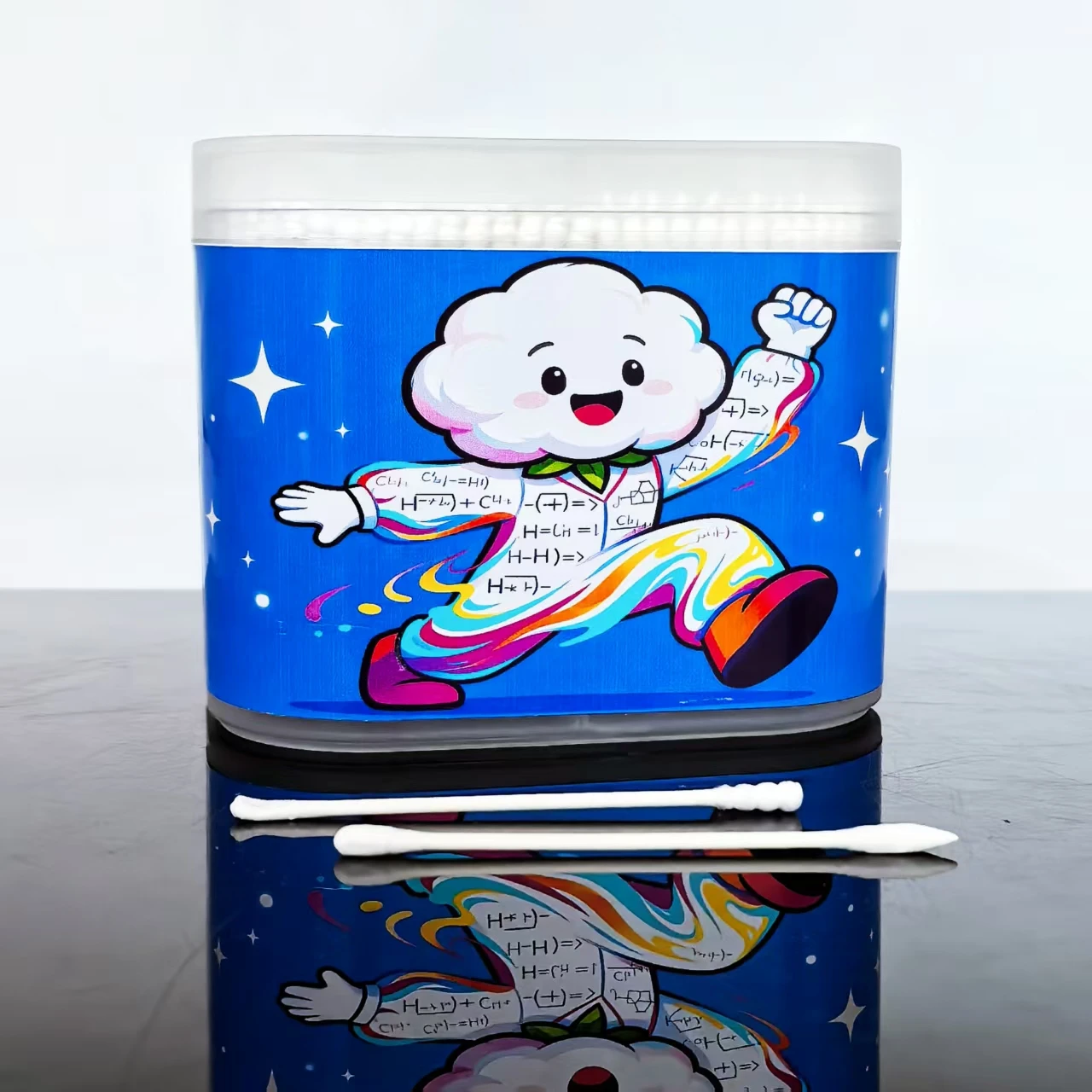 600 قطعة من مسحات القطن ذات عنوان التجربة العلمية، أعواد قطنية منزلية إبداعية ذات عمود رفيع برأسين