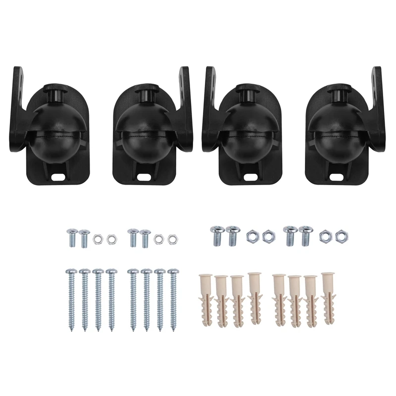 8PCS Universal Speaker Wall Mount Bracket Ceiling Stand Clamp With Adjustable Swivel And Tilt Angle Rotation