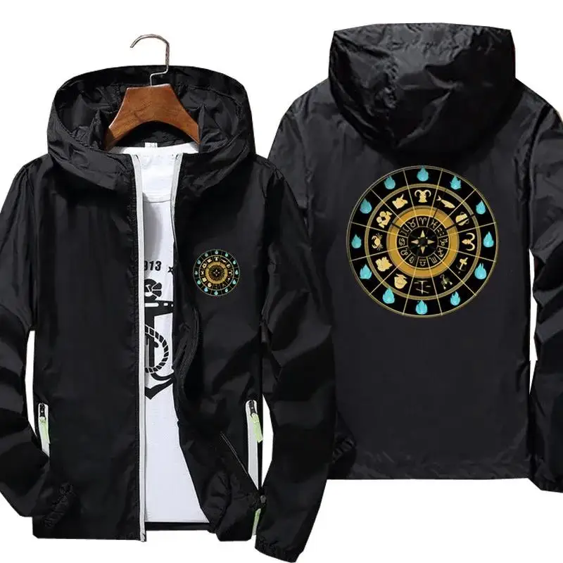 Saint Seiya Clock Soul Of Gold Japanese Anime Men Thin Reflective Sunscreen Windbreaker Jacket Cycling Sports Coat Clothing